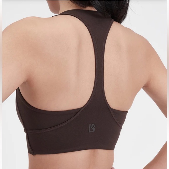 Brown Cold Brew Racer Back Collagen Buffbunny Sports Bra - Picture 3 of 9